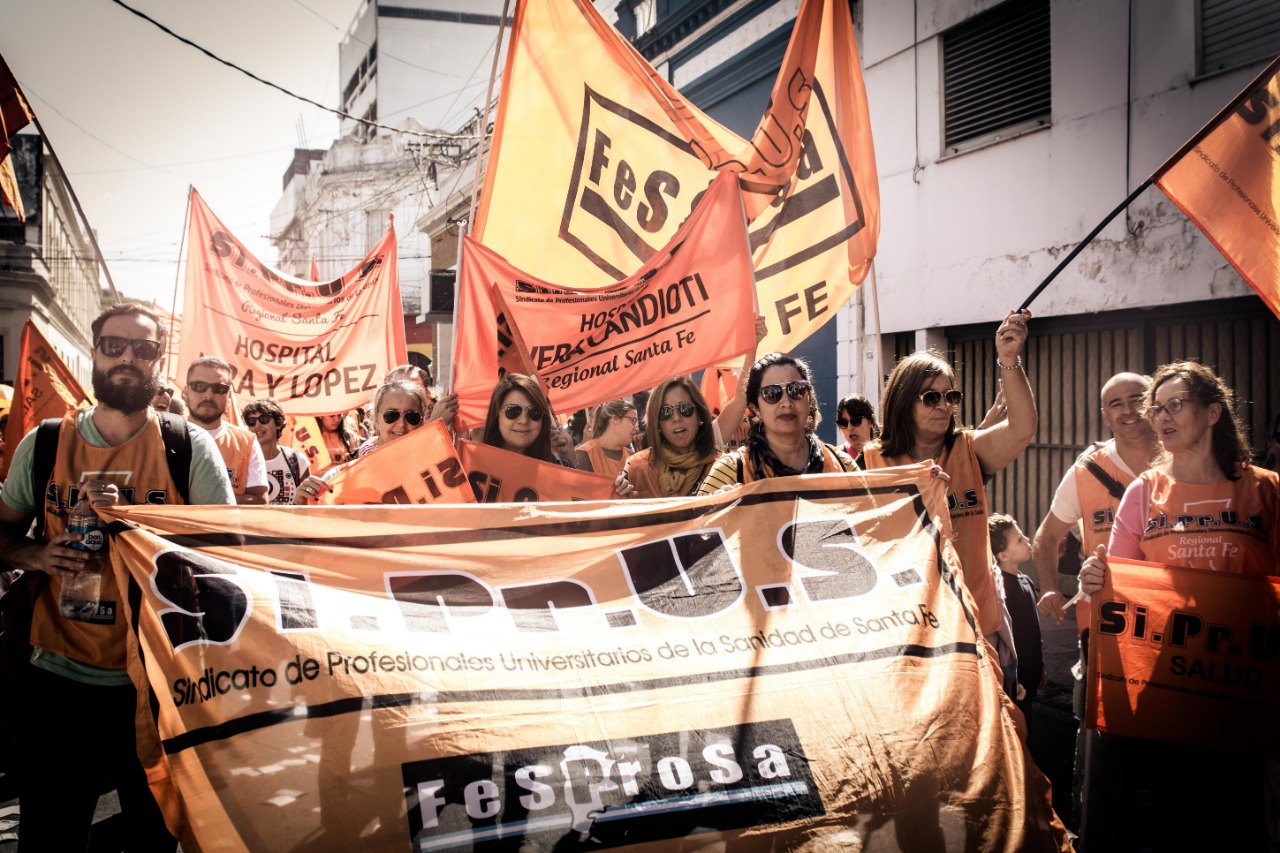 SIPRUS protagonizó gran marcha unitaria en Santa Fe