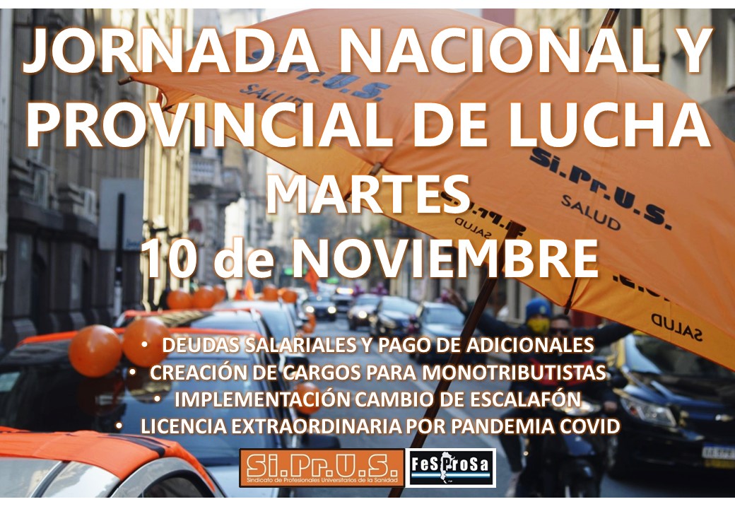 Martes 10 de noviembre – PARO