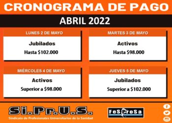 CRONOGRAMA DE PAGO – ABRIL 2022