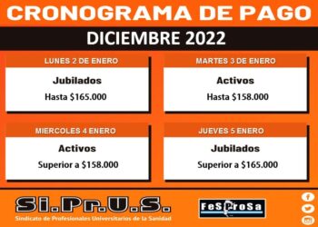 CRONOGRAMA DE PAGO – DICIEMBRE 2022