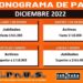CRONOGRAMA DE PAGO – DICIEMBRE 2022